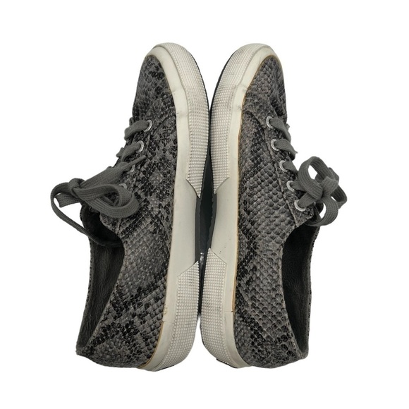 Superga Gray Snake Print Lace Up Sneakers Size 37 Women’s - Picture 5 of 8